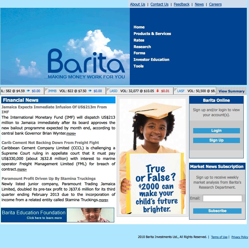 Barita Old Homepage