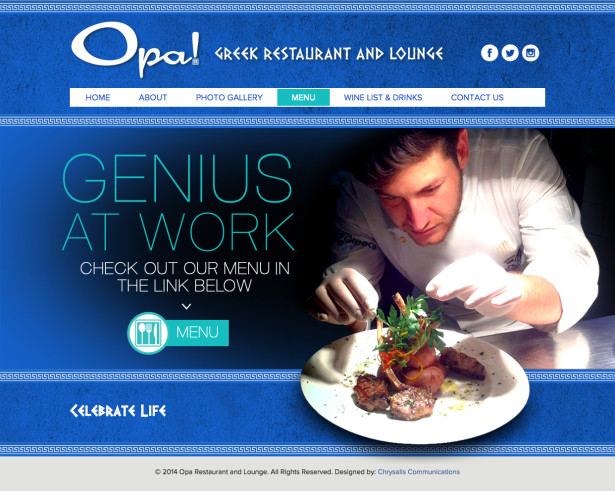 Chrysalis Communications Launches Website for Opa!